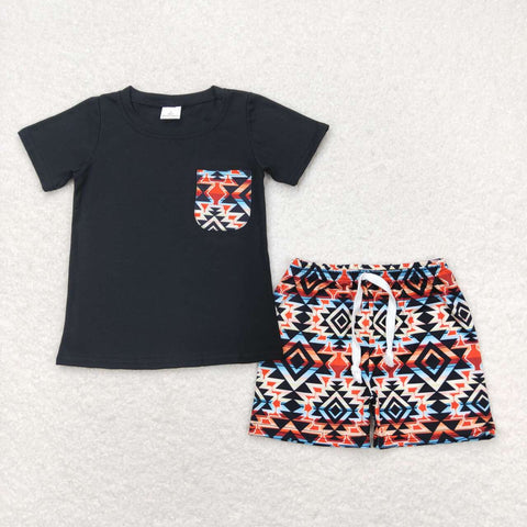 BSSO0678  baby boy clothes aztec toddler boy summer outfits