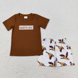RTS Matching kids clothing embroidery mallard print clothing baby summer clothing-2026.4.20