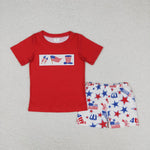 BSSO0726 baby boy clothes 4th of July patriotic toddler boy summer outfits