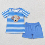 BSSO0746 baby boy clothes embroidery dog toddler boy summer outfits