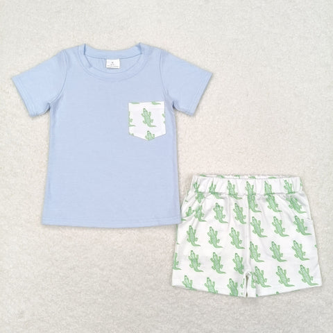 BSSO0782  baby boy clothes aligator toddler boy summer outfits 3-6M to 7-8T