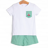 BSSO0785 pre-order baby boy clothes watermelon toddler boy summer outfits 3-6M to 7-8T