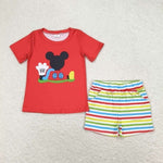 BSSO0786 baby boy clothes cartoon mouse toddler boy summer outfits 3-6M to 7-8T
