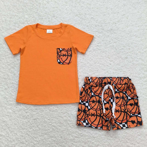 BSSO0789 baby boy clothes basketball toddler boy summer outfits 3-6M to 7-8T