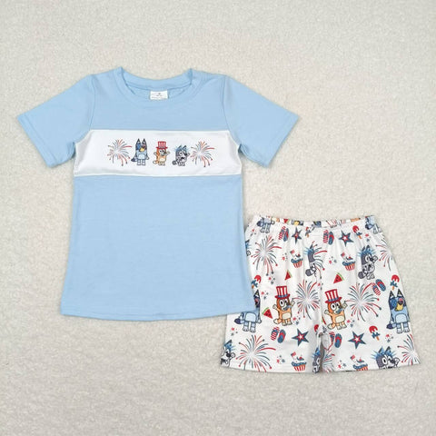 BSSO0792 baby boy clothes 4th of July patriotic toddler boy summer outfits 3-6M to 7-8T