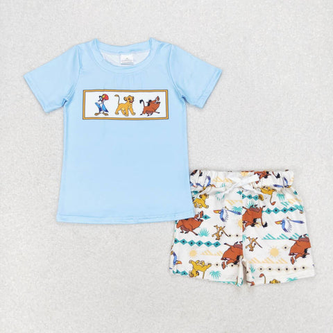 BSSO0882  3-6M to 7-8T baby boy clothes animal toddler boy summer outfits