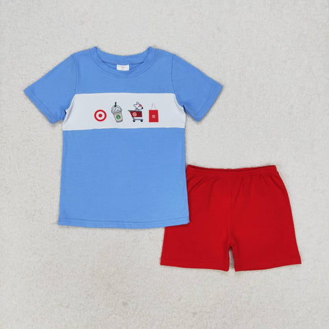 BSSO0894  3-6M to 7-8T baby boy clothes coffee dog toddler boy summer outfits