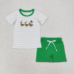 BSSO0926  baby boy clothes embroidery  happy birthday mallard toddler boy summer outfits