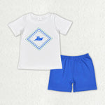 BSSO1001 baby boy clothes sailboat toddler boy summer outfits 3-6M to 7-8T