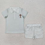 BSSO1025  baby  boy clothes cross toddler boy easter summer outfit