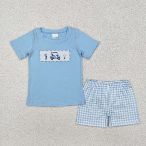 BSSO1052   baby  boy clothes embroidery golf toddler boy summer outfit