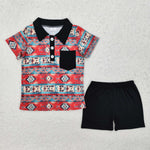 BSSO1140  baby boy clothes aztec toddler boy  summer outfit