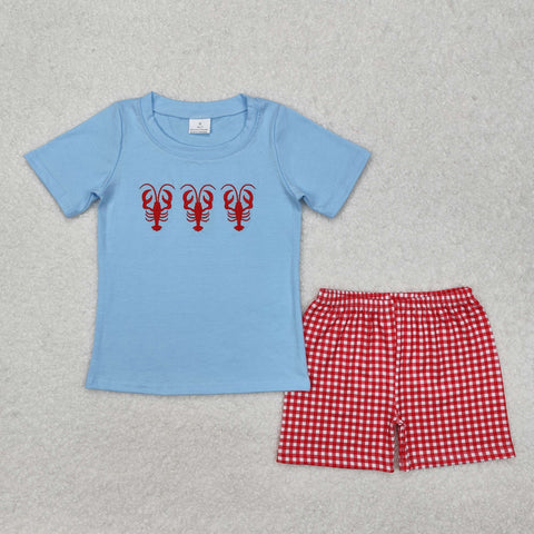 BSSO1161   baby boy clothes crayfish toddler boy summer outfit