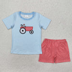 BSSO1172  baby boy clothes embroidery truck toddler boy summer outfit