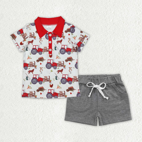 BSSO1177  baby boy clothes farm life toddler boy summer outfit