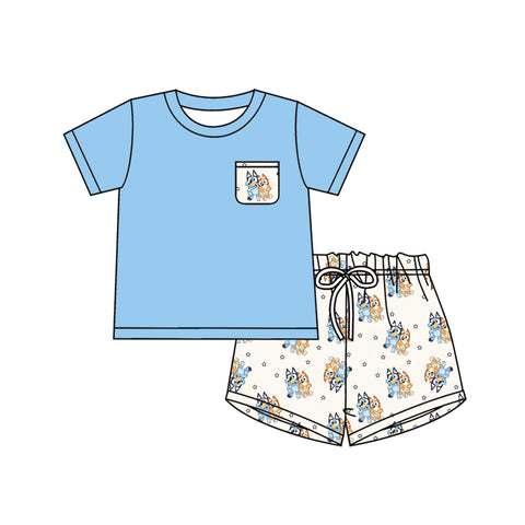 BSSO1276 pre-order baby boy clothes cartoon dog toddler boy summer outfit-2025.1.31