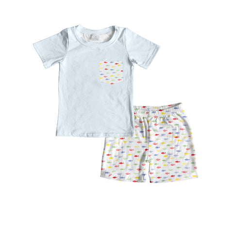 BSSO1277 pre-order baby boy clothes fish  toddler boy summer outfit-2025.2.3