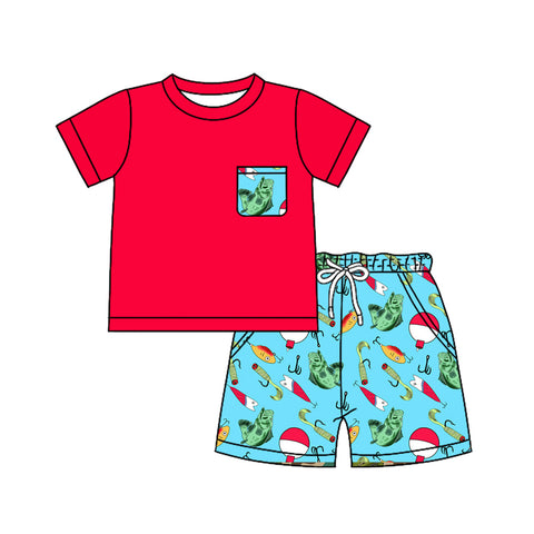 BSSO1289 pre-order baby boy clothes fishing toddler boy summer outfit-2025.2.12