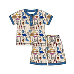 BSSO1294 pre-order baby boy clothes fishing toddler boy summer pajamas outfit-2025.2.13