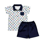 BSSO1298 pre-order baby boy clothes truck toddler boy summer outfit-2025.2.13