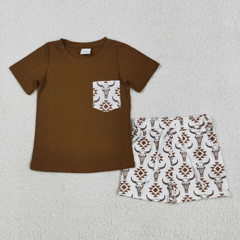 BSSO1319   baby boy clothes aztec toddler boy summer outfit