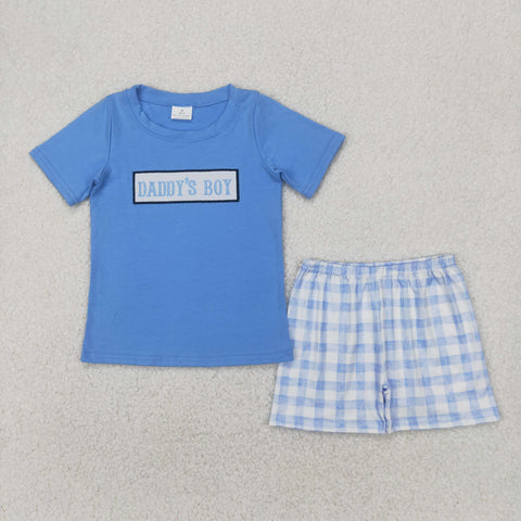 BSSO1433   baby boy clothes embroidery daddy’s boy toddler boy  summer outfit