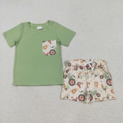 BSSO1460   baby boy clothes animal toddler boy summer outfit