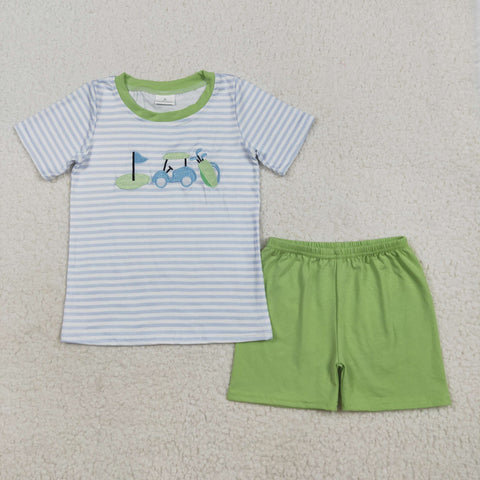 BSSO1504   baby boy clothes embroidery golf toddler boy summer outfit