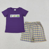 RTS kids matching clothing embroidery mardi gras print clothing baby summer clothing-2026.1.6