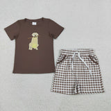 RTS Matching kids clothing embroidery pubby print clothing baby boy summer clothing-2026.6.1