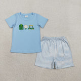 RTS kids matching clothing embroidery golf print clothing baby summer clothing-2026.2.12