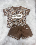 BSSO1832   baby clothes embroidery daddy’s buddy print toddler boy summer outfit
