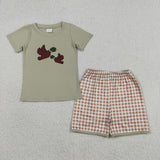 RTS  Matching clothing kids embroidery mallard print baby boy summer clothing-2026.5.5