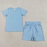 RTS Matching clothes toddler clothes solid color print set boys summer clothing-2026.4.10
