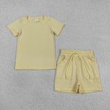 RTS Matching clothes toddler clothes solid color print set boys summer clothing-2026.4.10