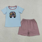RTS Matching kids clothing embroidery flag print clothing baby 4th of July patriotic summer clothing-2026.5.5