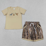 RTS Matching kids clothing embroidery hunting print clothing baby summer clothing-2026.4.14