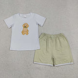 RTS  Matching clothing kids embroidery pubby print baby boy summer clothing-2026.5.20
