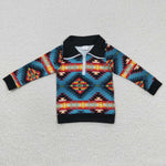 Long sleeve baby boys western aztec tops