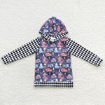 Cars cartoon little boys sleeved hooded top