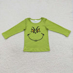 Baby boy green christmas long sleeve shirt