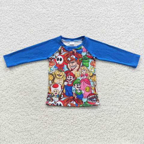 Kids boy cartoon blue long sleeve top