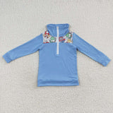 BT0265  Boys kid blue long sleeve zipper top-promotion 2024.12.28