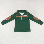 Little boy green mallard zipper t shirt