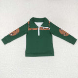 Little boy green mallard zipper t shirt