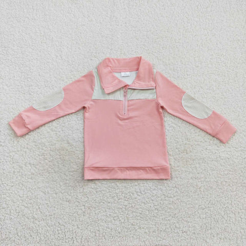 Toddler pink long sleeve boy zipper top