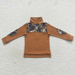 BT0305 Little boy brown reindeer long sleeve top-promotion 2024.12.14