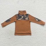 BT0305 Little boy brown reindeer long sleeve top-promotion 2024.12.14