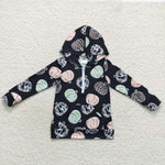 Toddler boy pumpkins hooded black top