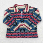 Kids boy western aztec zipper sherpa top